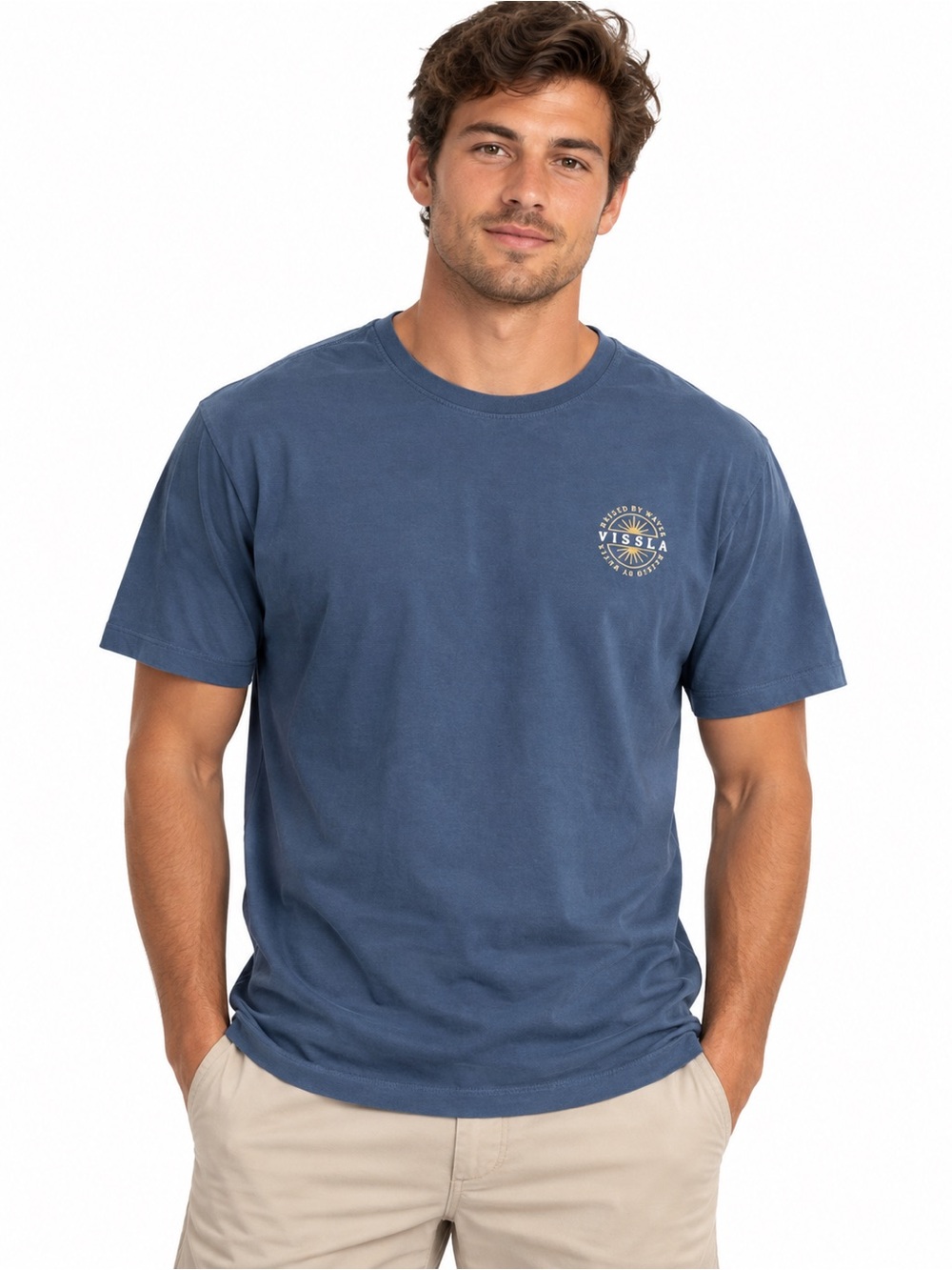 VISSLA Washed Indigo Short Sleeve Crew Tee